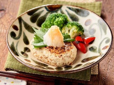 簡単ヘルシー☆大豆ミートの豆腐ハンバーグ